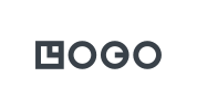 The image displays the word LOGO in a stylized, geometric font, with each letter formed by bold, dark lines and shapes—perfect for a modern and minimalist brand offering Mobile Notary Services New Jersey.