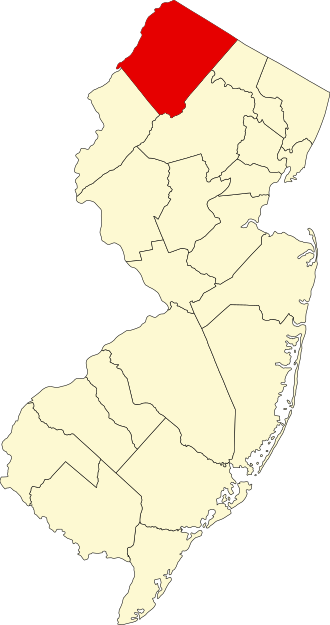 Mobile notary service area map for Sussex County, New Jersey